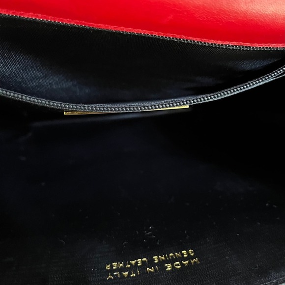 Valentino Garavani Vintage Red Leather Suede Whipstitch Luxury Saddle Bag - Picture 7 of 16